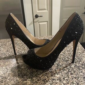 Vince Camuto Black Mirrored Sparkle Heel